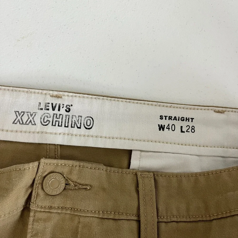 Levi's XX‎ Chino Pants Men's Size 40 Khaki Straight Leg Cotton Blend